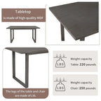 60  Rectangular Solid Wood Dining Table with 4 Upholstered Chairs and Bench