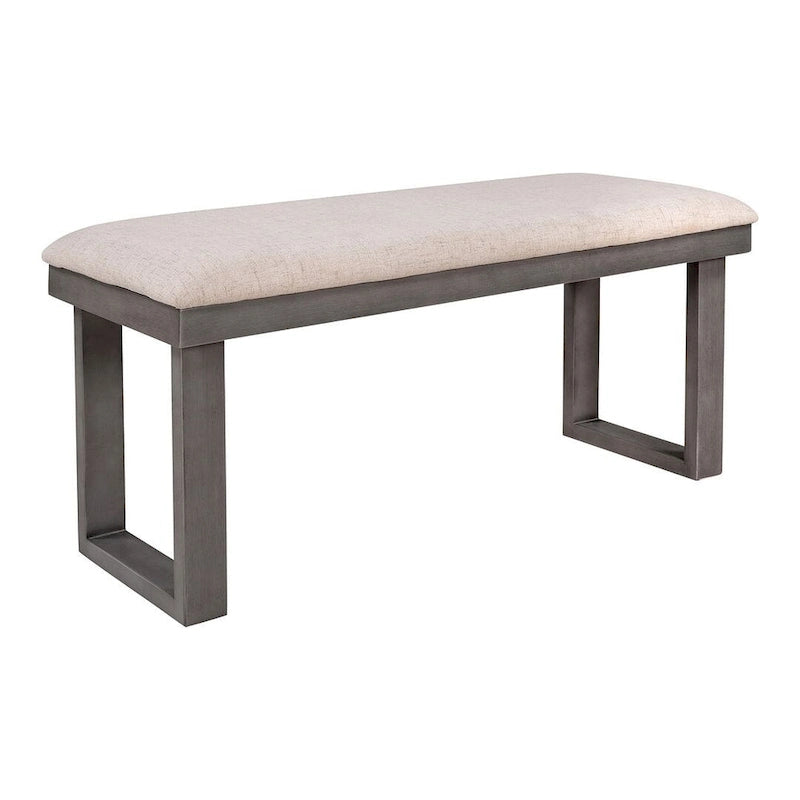 60  Rectangular Solid Wood Dining Table with 4 Upholstered Chairs and Bench