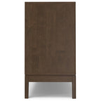 WYNDENHALL Pearson SOLID HARDWOOD 60 inch Wide Rectangle Modern 3 Door Sideboard Buffet / Storage Cabinet in Walnut Brown