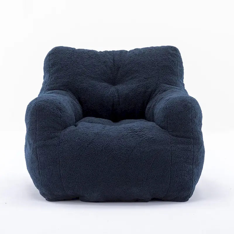 Mieres Faux Fur Fabric Bean Bag Chair, Floor Sofa For Living Room, Bedroom Lazy Sofa