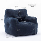 Mieres Faux Fur Fabric Bean Bag Chair, Floor Sofa For Living Room, Bedroom Lazy Sofa