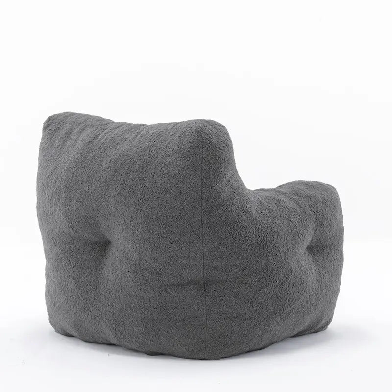 Mieres Faux Fur Fabric Bean Bag Chair, Floor Sofa For Living Room, Bedroom Lazy Sofa