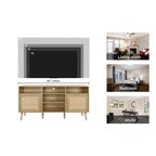Anmytek Modern Rattan Wood TV Stand Console Table Entertainment Centers for TVs up to 65  - 59