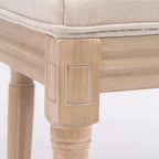 Solid Wood Frame Antique Painting Square Rattan Back Dining Chair Set of 2