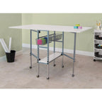  Adjustable Height Hobby and Craft Table with Drawers