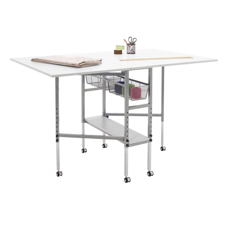 Adjustable Height Hobby and Craft Table with Drawers