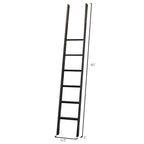 Avondale 8' Tall Bookcase Wall With Ladder, Storage Organizer, Display Shelf for Office, Brown - 80 W x 94 H x 15 D