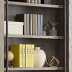 Avondale 8' Tall Bookcase Wall With Ladder, Storage Organizer, Display Shelf for Office, Brown - 80 W x 94 H x 15 D