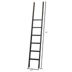 Avondale 8' Tall Bookcase Wall With Ladder, Storage Organizer, Display Shelf for Office, Brown - 80 W x 94 H x 15 D