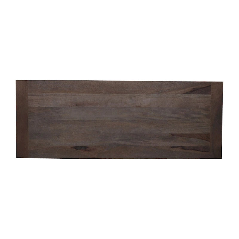 Conway 66-inch Industrial Wheeled Trestle Table - Mango Wood & Metal
