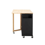 Mobile Kitchen Island & Kitchen Cart,With Extendable Rubber Wood Top and 3 Drawers - 53.93 (L) x 17 (W) x 36.22 (H