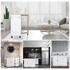 Mobile Kitchen Island & Kitchen Cart,With Extendable Rubber Wood Top and 3 Drawers - 53.93 (L) x 17 (W) x 36.22 (H
