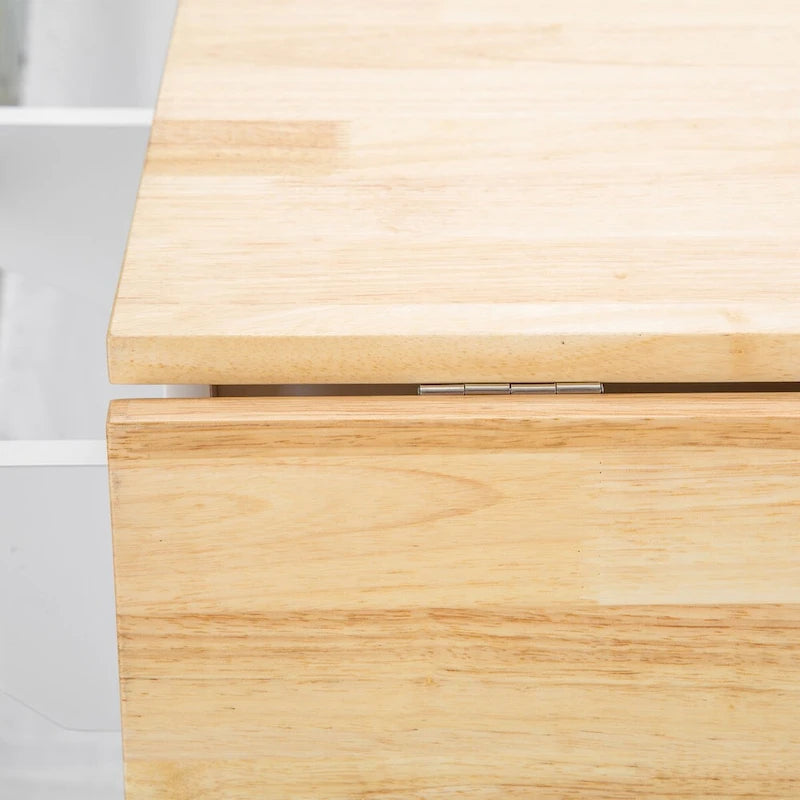 Mobile Kitchen Island & Kitchen Cart,With Extendable Rubber Wood Top and 3 Drawers - 53.93 (L) x 17 (W) x 36.22 (H
