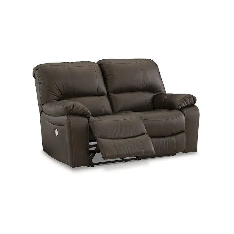 Signature Design by Ashley Leesworth Brown Reclining Power Loveseat - 65 W x 41 D x 41 H