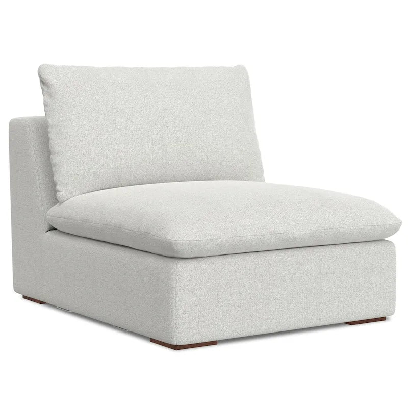 WyndenHall Marlee Corner Sectional Modular Sofa and Ottoman Set in Velvety Chenille Performance Fabric
