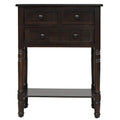 Narrow Slim Esspreso Console Table/Sofa Table with 3 Drawers and 1 Bottom Shelf - 23.7 L x 13 W x 31.1 H