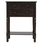 Narrow Slim Esspreso Console Table/Sofa Table with 3 Drawers and 1 Bottom Shelf - 23.7 L x 13 W x 31.1 H
