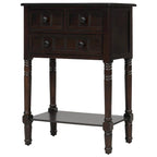Narrow Slim Esspreso Console Table/Sofa Table with 3 Drawers and 1 Bottom Shelf - 23.7 L x 13 W x 31.1 H