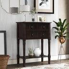 Narrow Slim Esspreso Console Table/Sofa Table with 3 Drawers and 1 Bottom Shelf - 23.7 L x 13 W x 31.1 H