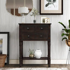 Narrow Slim Esspreso Console Table/Sofa Table with 3 Drawers and 1 Bottom Shelf - 23.7 L x 13 W x 31.1 H