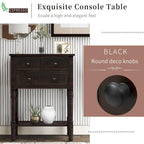 Narrow Slim Esspreso Console Table/Sofa Table with 3 Drawers and 1 Bottom Shelf - 23.7 L x 13 W x 31.1 H