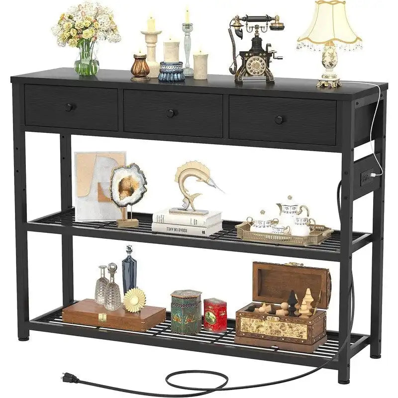 47  Entryway Table with Outlets and USB Ports - 11.8 D x 47.2 W x 31.8 H