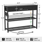 47  Entryway Table with Outlets and USB Ports - 11.8 D x 47.2 W x 31.8 H