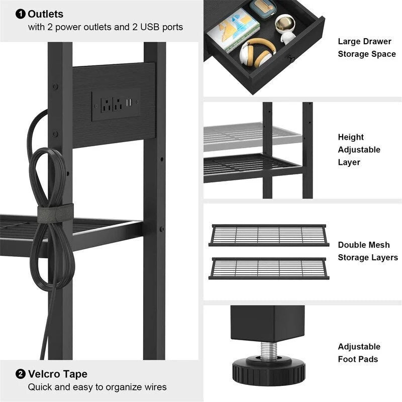 47  Entryway Table with Outlets and USB Ports - 11.8 D x 47.2 W x 31.8 H