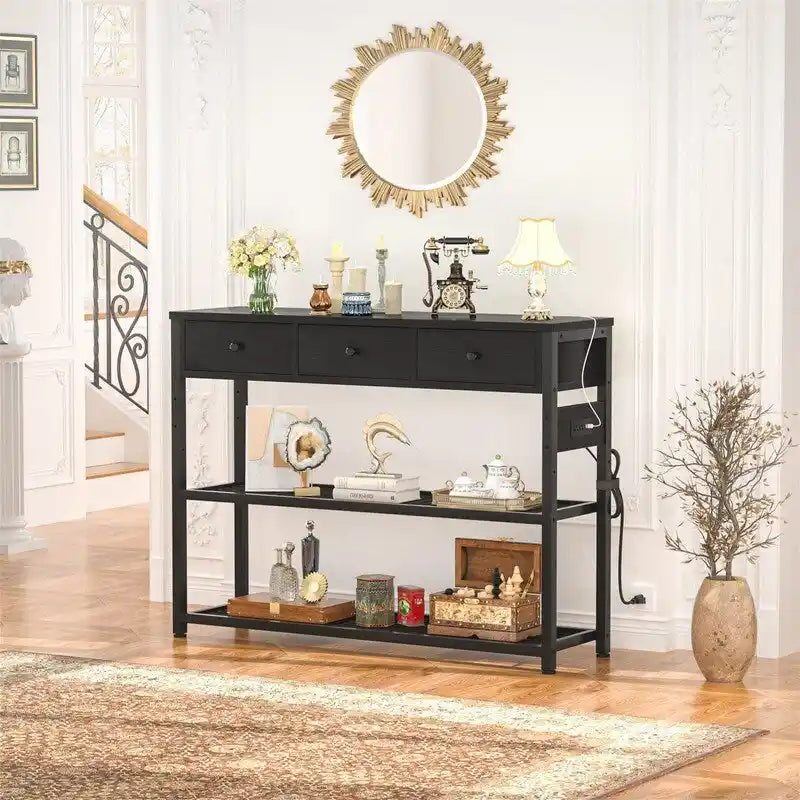 47  Entryway Table with Outlets and USB Ports - 11.8 D x 47.2 W x 31.8 H