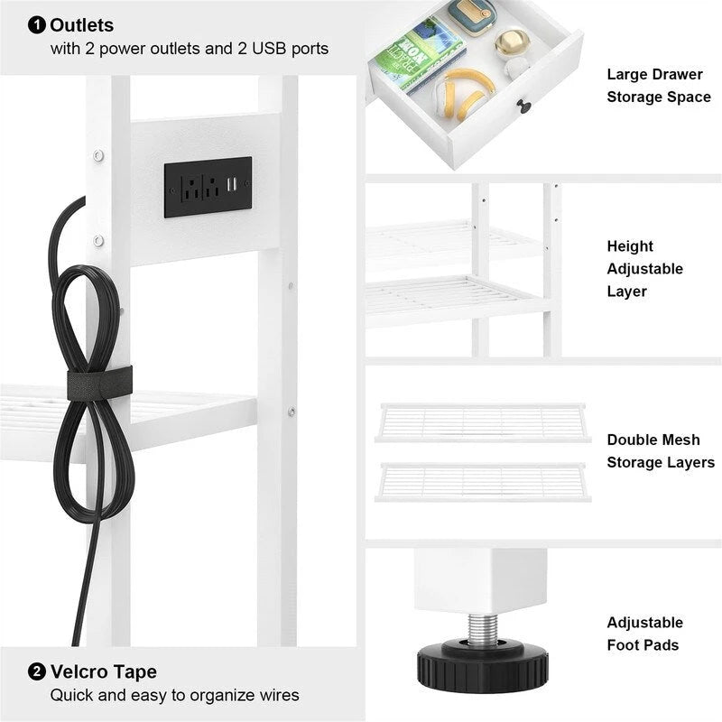 47  Entryway Table with Outlets and USB Ports - 11.8 D x 47.2 W x 31.8 H
