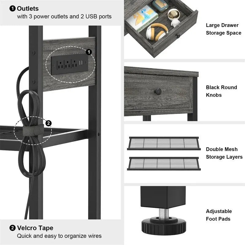 47  Entryway Table with Outlets and USB Ports - 11.8 D x 47.2 W x 31.8 H