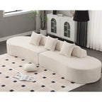 Modern Curved Terrycloth Fabric Combination Sofa No Assembly Required