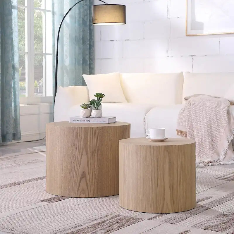 Veneer side table coffee table set of 2
