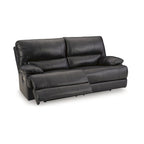 Signature Design by Ashley Mountainous Black Power Reclining Sofa - 85 W x 42 D x 42 H