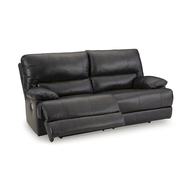 Signature Design by Ashley Mountainous Black Power Reclining Sofa - 85 W x 42 D x 42 H