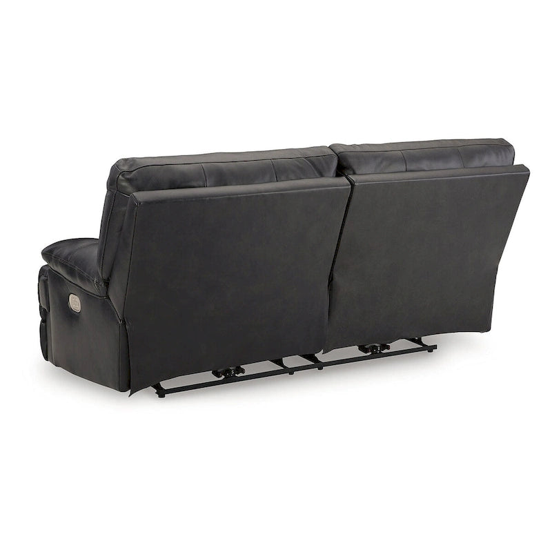 Signature Design by Ashley Mountainous Black Power Reclining Sofa - 85 W x 42 D x 42 H