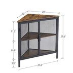 Javlergo Corner Table Modern Triangle 3-tier Storage Shelf with 2 Doors for Living Room Bedroom Office
