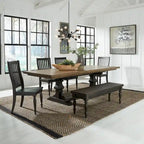 Harvest Home Chalkboard 6 Piece Trestle Table Set