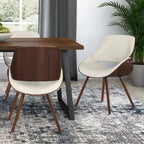 WYNDENHALL Malone Bentwood Dining Chair in Cream Faux Leather - 22.8  D x 20.9  W x 30.9 H