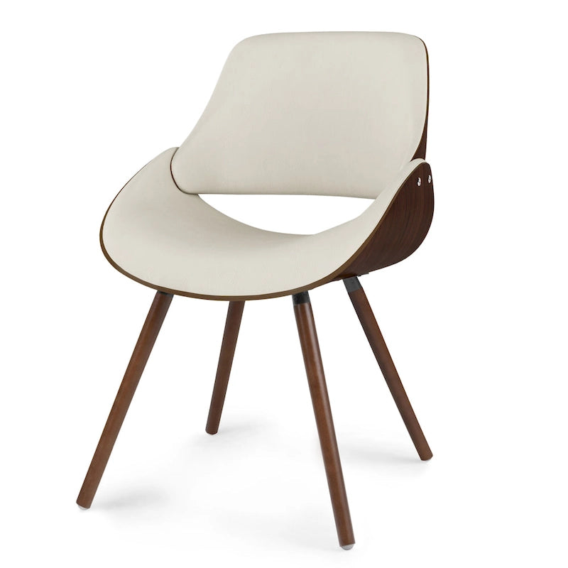 WYNDENHALL Malone Bentwood Dining Chair in Cream Faux Leather - 22.8  D x 20.9  W x 30.9 H