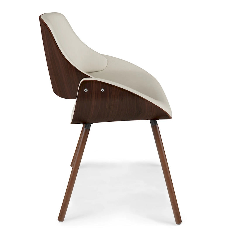 WYNDENHALL Malone Bentwood Dining Chair in Cream Faux Leather - 22.8  D x 20.9  W x 30.9 H
