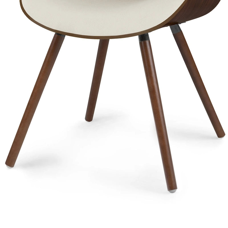 WYNDENHALL Malone Bentwood Dining Chair in Cream Faux Leather - 22.8  D x 20.9  W x 30.9 H