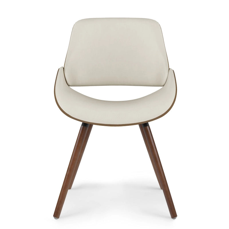 WYNDENHALL Malone Bentwood Dining Chair in Cream Faux Leather - 22.8  D x 20.9  W x 30.9 H