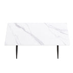 79  Mid-Century Rectangle Marble Dining Table Set for 6-8