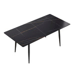 79  Mid-Century Rectangle Marble Dining Table Set for 6-8
