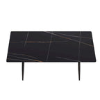79  Mid-Century Rectangle Marble Dining Table Set for 6-8