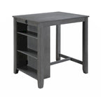 Graham 36  3-Piece Finish Small Space Counter Height Dining Table with Shelves and 2 Chairs