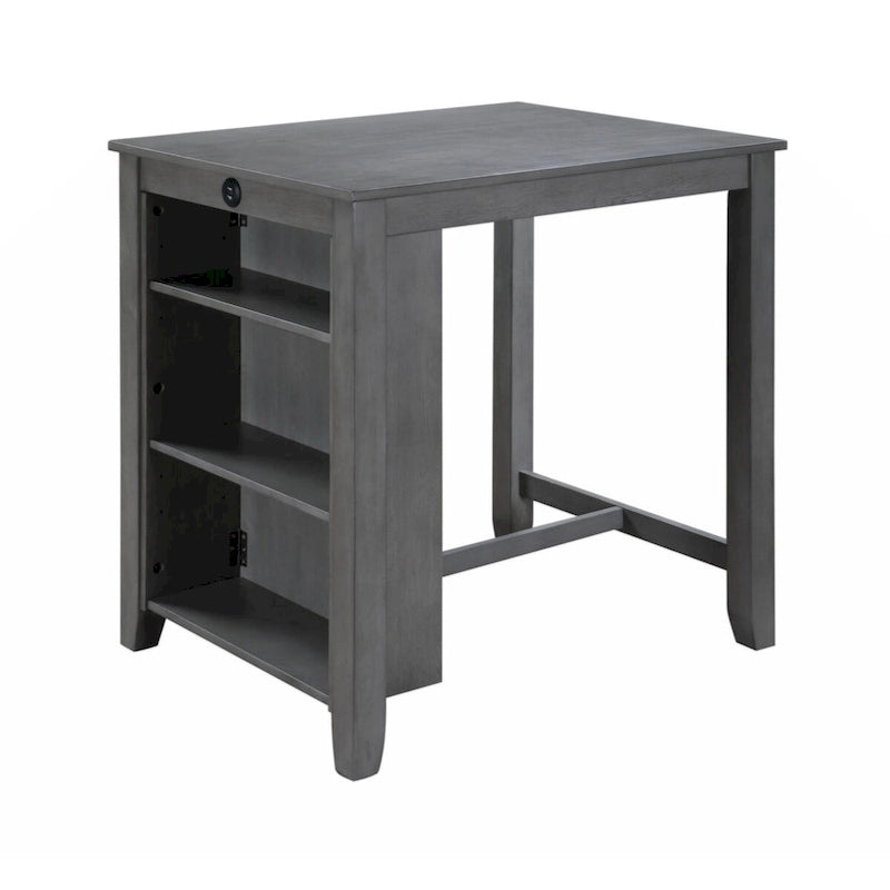 Graham 36  3-Piece Finish Small Space Counter Height Dining Table with Shelves and 2 Chairs