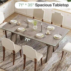 71  Large Farmhouse Dinning Table, Rectangular Dining Table for 6