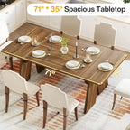 71  Large Farmhouse Dinning Table, Rectangular Dining Table for 6
